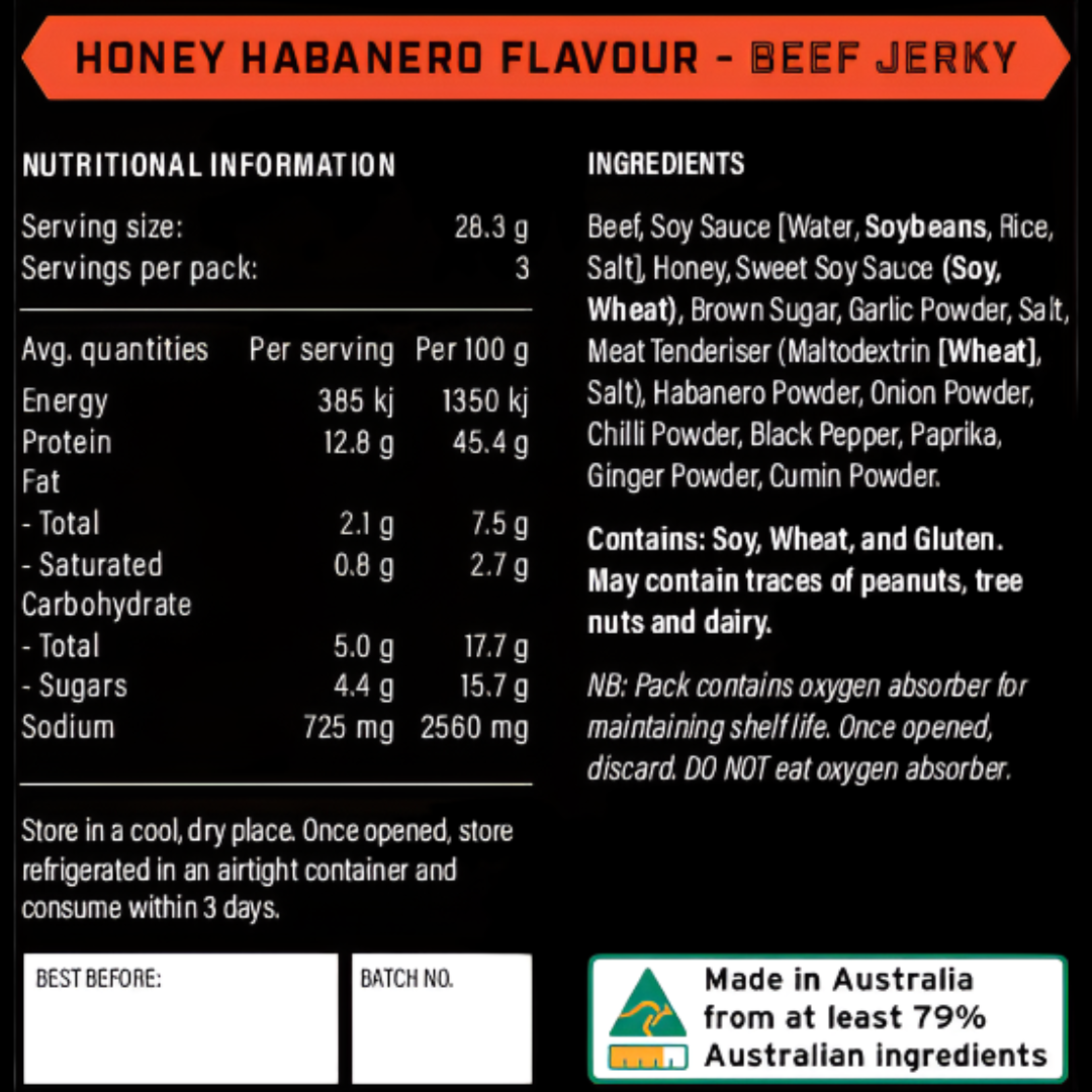 Beef Jerky - Honey Habanero