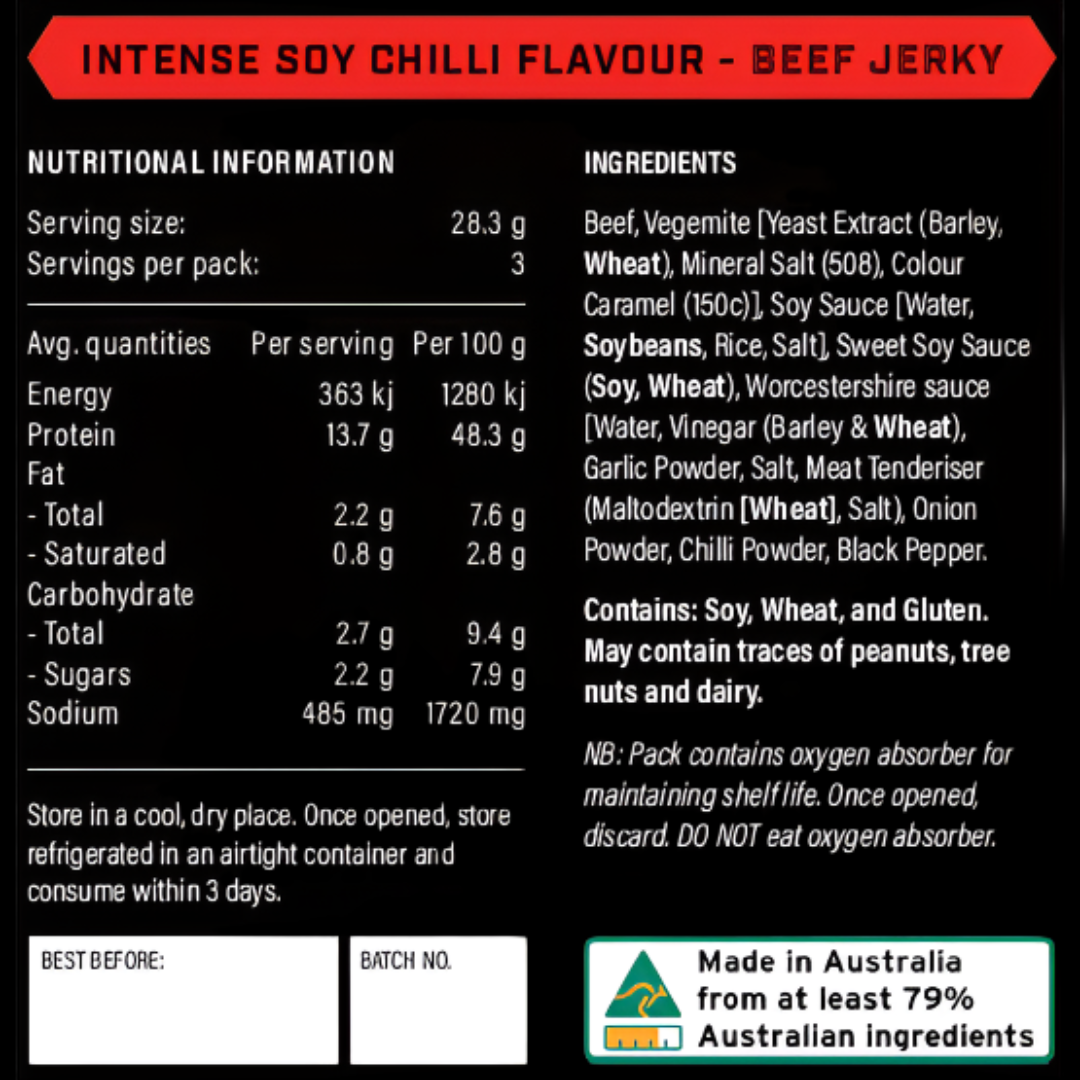 Beef Jerky - Intense Soy Chilli