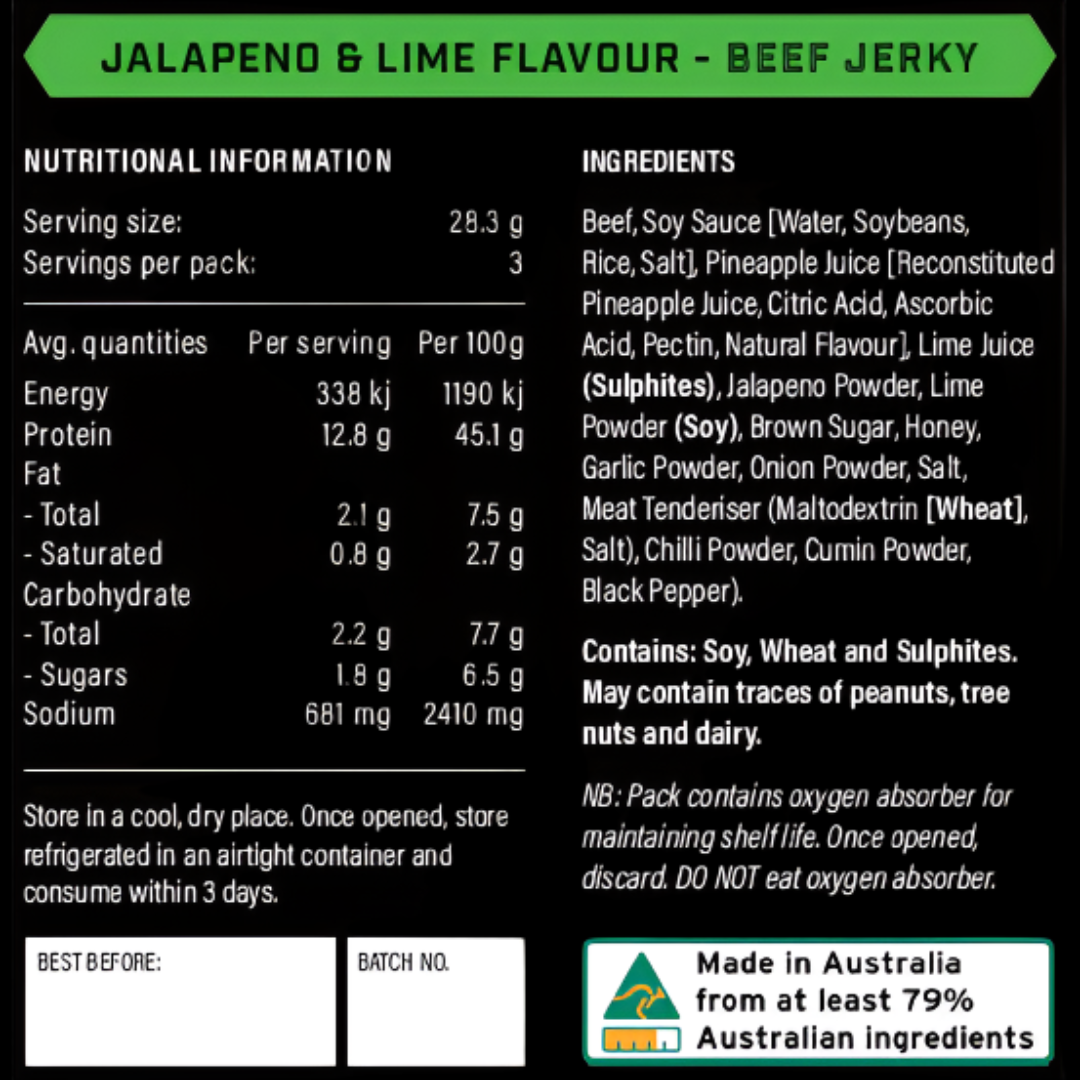 Beef Jerky - Jalapeno & Lime