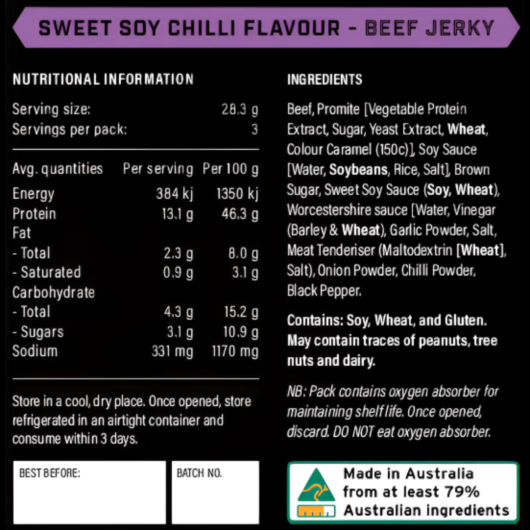 Beef Jerky - Sweet Soy Chilli