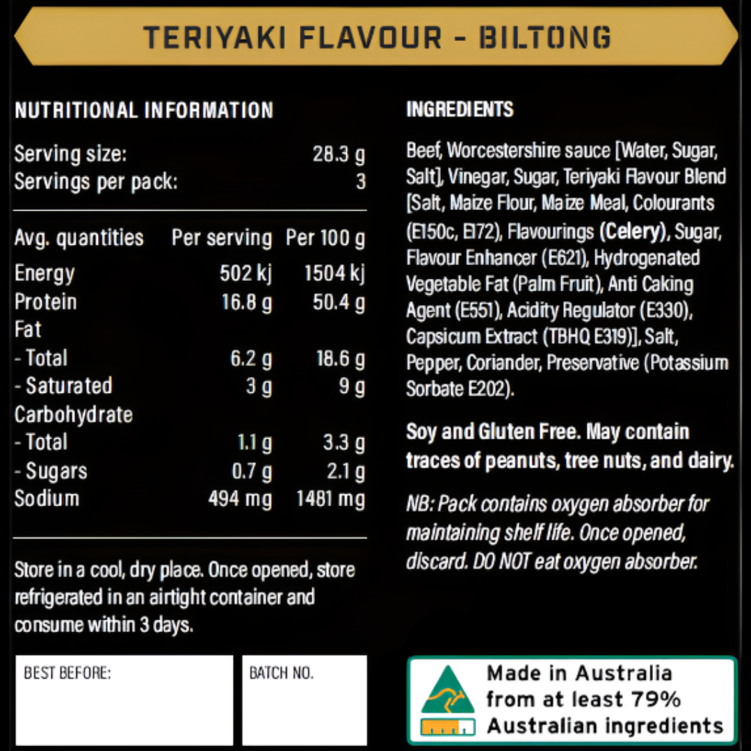 Beef Biltong - Teriyaki