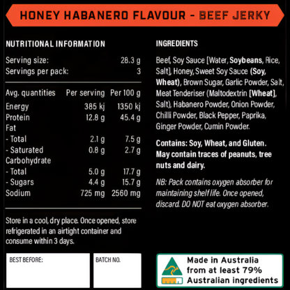 Beef Jerky - Honey Habanero