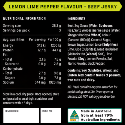 Beef Jerky - Lemon Lime Pepper