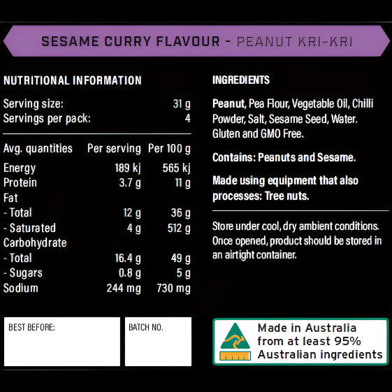 Peanut Kri Kri - Sesame Curry