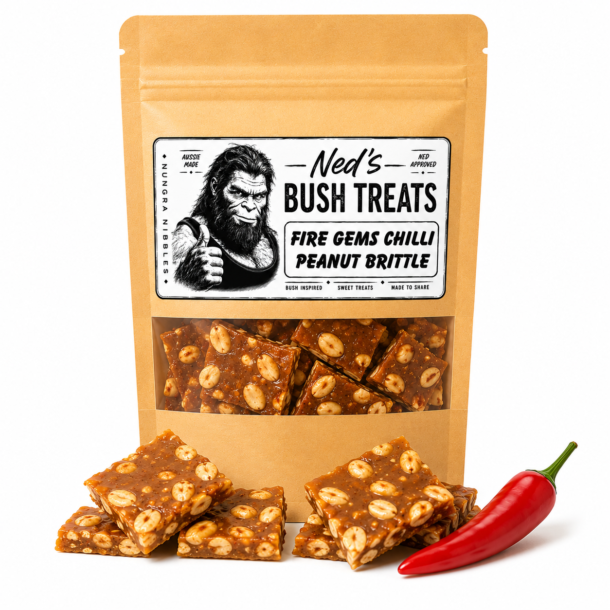 Ned's Treats - Firecracker Gems - Chilli Peanut Brittle