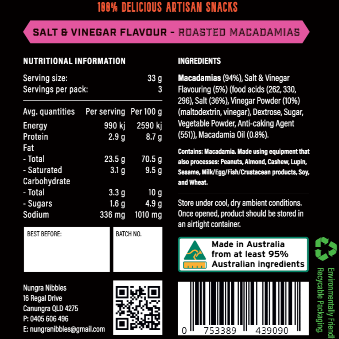 Macadamias - Salt & Vinegar