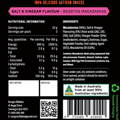Macadamias - Salt & Vinegar