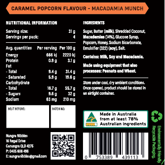 Macadamia Munch - Caramel Popcorn